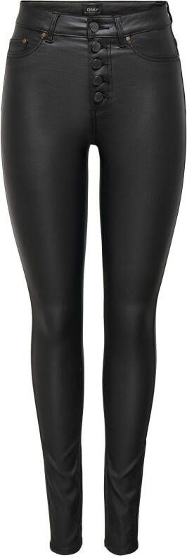 Only Imitatieleren broek ONLBLUSH HW SKINNY BUTTON COATED