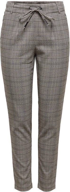 ONLY geruite tapered fit broek ONLPOPTRASH grijs/zwart