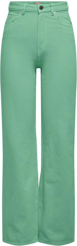 ONLY high waist wide leg broek ONLCAMILLE MILLY groen