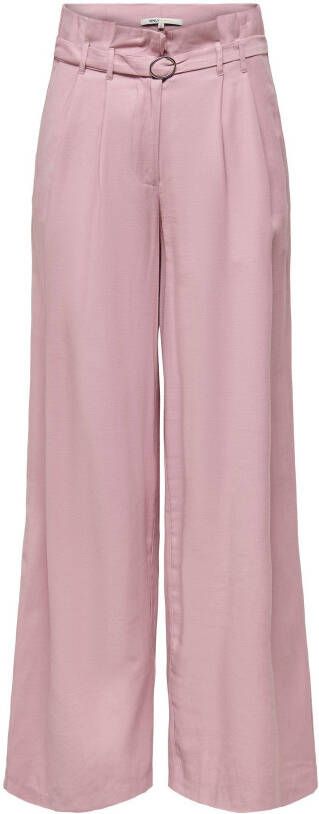 ONLY high waist wide leg broek ONLPAYTON EMERY roze
