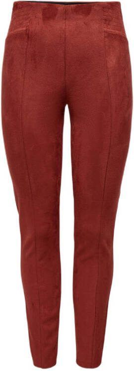 ONLY imitatiesuède legging Arya rood