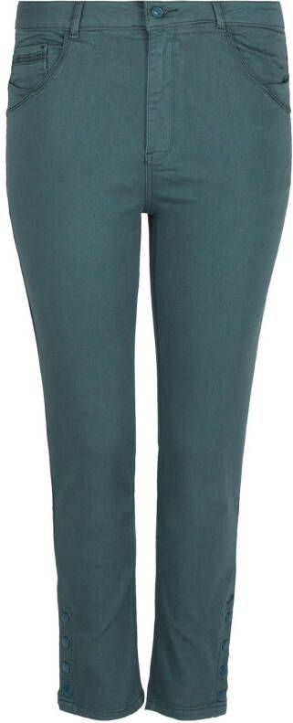 Paprika high waist slim fit broek zeegroen