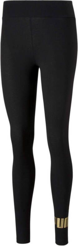 Puma essentials+ metallic legging zwart/goud dames
