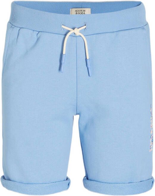 Scotch & Soda regular fit sweatshort van biologisch katoen blauw