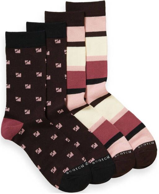 Scotch and Soda Sokken Mercerized Cotton blend Socks Bruin