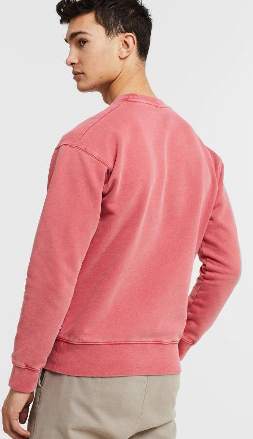 Scotch & Soda Sweater met logoprint en verwassen afwerking