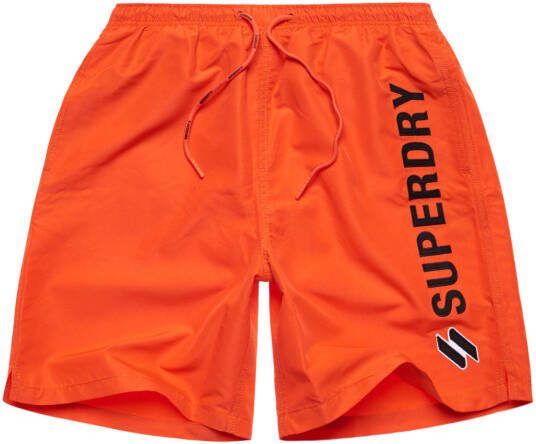 Superdry Zwemshort met print op de pijp