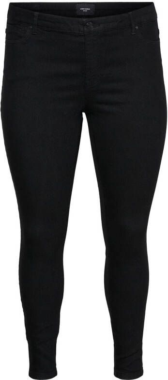 VERO MODA CURVE regular waist slim fit jegging VMLUDY zwart
