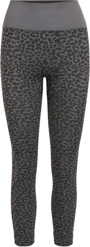VILA sportlegging VIGIM met panterprint grijs/zwart