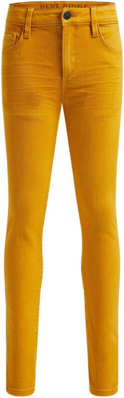 WE Fashion Blue Ridge slim fit broek geel