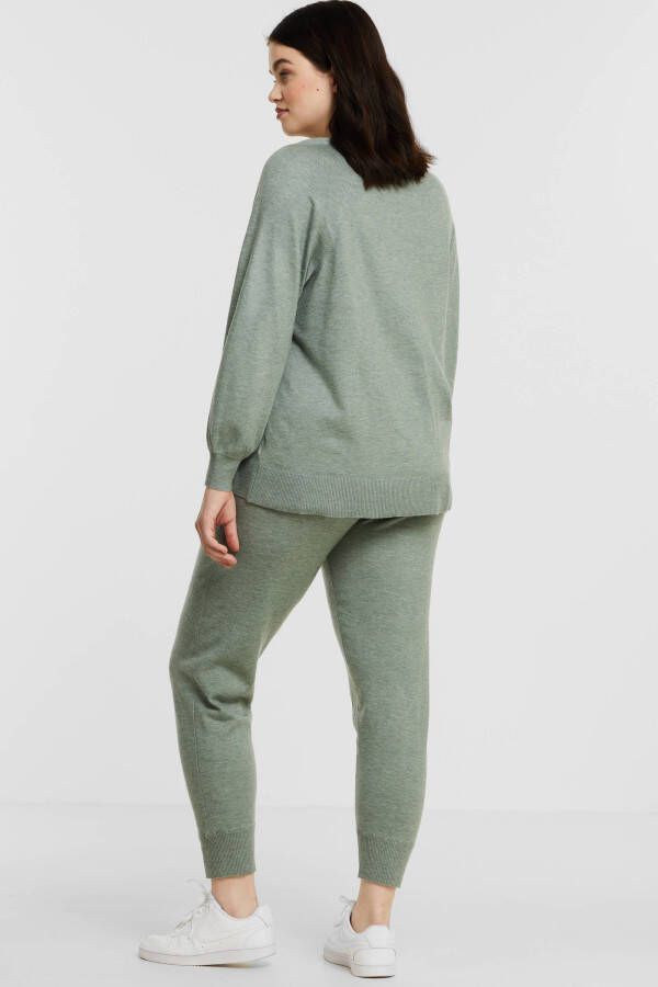 Zizzi gemêleerde slim fit sweatpants MELLIE mintgroen